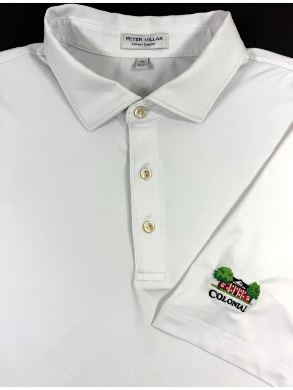 Peter Millar Mens Polo Shirt Colonial Country Club Texas Sz XL Summer Comfort